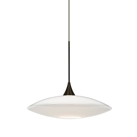 Spazio Cord Pendant, Opal Glossy, Bronze Finish, 1x3W LED